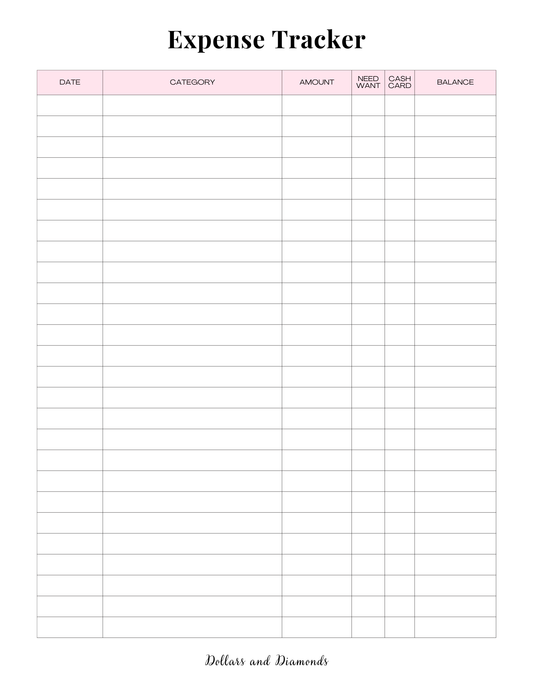Expense Tracker - Dollars And Diamonds